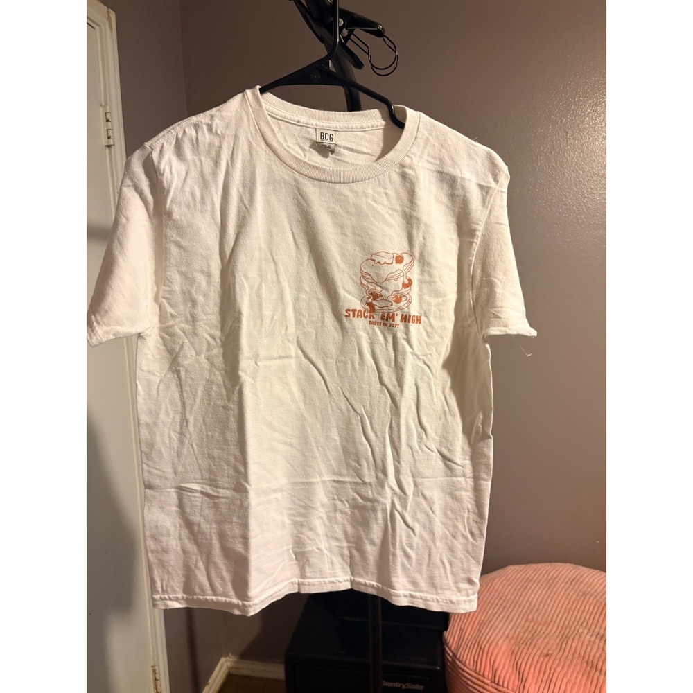BDG Urban Outfitters Pancakes Graphic Cream T-Shirt‎ Women XS S Short Sleeve Tee